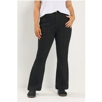 Yours Yours Damen Ausgestellte Jeans in Schwarz aus Denim mit Biesen in Größe Short 40 | Baumwolle/Polyester/Elasthan