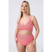 Limited Collection Damen Limited Collection – Bikinioberteil in Rot mit Streifen in Größe 48 | Polyester/Elasthan