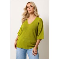 Yours Yours Damen StrickT-Shirt in Grün in Größe 62-64 | Acryl