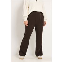 Yours Plus Size Chocolate Brown Ribbed Bootcut Trousers Inside Leg Size Regular 30", Waist Size 14