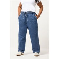 Yours Yours Damen Jeans in Blau mit Geradem Bein und Paperbagbund in Größe Short 42 | Baumwolle