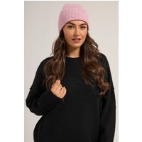 Yours Yours Damen Beanie in Rosa mit Strasssize | Polyester/Nylon/Acryl