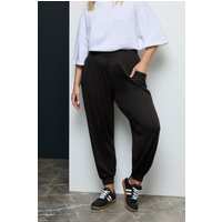 Yours Yours Damen Haremjogginghosen in Schwarz mit Bündchen in Größe 46 | Elasthan/Viskose