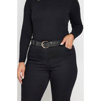 Yours Yours Damen Gürtel in Schwarz mit Schnalle in Gewebter Optik in Größe 54-56 | Polyurethan