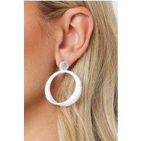 Yours Yours Damen Silberfarbene Hängeohrringe in Matter Optiksize | Metall