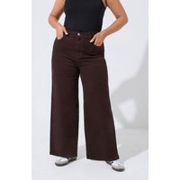 Limited Collection Limited Collection Damen Jeans in Schokoladenbraun mit Weitem Bein in Größe 54-56 | Baumwolle/Elasthan