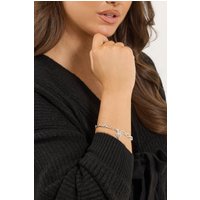 Yours Yours Damen Silberfarbenes Armband mit Poliertem Herzanhänger Size | Metall