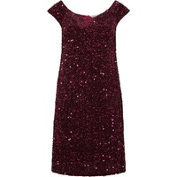 Yours Yours Damen London – Kleid in Rot aus Samt mit Pailletten