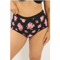 Yours Plus Size Curve Yourset Voll Bedeckende Slips in Orange mit Blumenmuster, 5er Pack in Größe 54-56 | Baumwolle/Elasthan