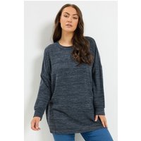 Yours Yours Damen Pullover in Blau aus Softtouchgewebe in Größe 44 | Polyester/Elasthan/Viskose