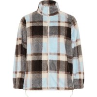 Yours Yours Damen Fleecejacke in Braun mit Karos und Durchgehendem Reißverschluss in Größe 54-56 | Polyester