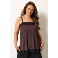 Yours Yours Damen Trägershirt in Schwarz mit Spitzendetail in Größe 44 | Polyester/Elasthan