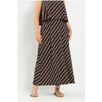 Yours Yours Damen Maxirock in Schokobraun mit Streifen in Größe 58-60 | Polyester/Elasthan