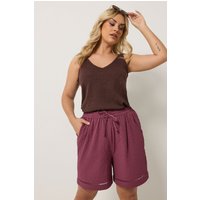Yours Yours Damen Shorts in Rosa mit Gitterdesign in Größe 48 | Polyester