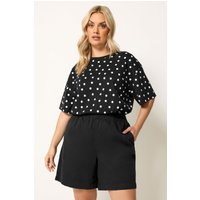 Yours Yours Damen Jeansshorts in Schwarz mit Auswaschung in Größe 46 | Baumwolle