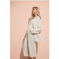 Yours Yours Damen Blazer in Naturbraun aus Lockerem Leinen in Größe 54 | Viskose/Leinen