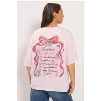 Yours Plus Size Pink 'Christmas Wishlist' Novelty Relaxed Tshirt Size 30-32