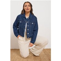 Yours Yours Damen Jeansjacke in indigoblau in Größe 48 | Baumwolle/Polyester