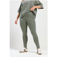 Yours Yours Damen Curve Leggings in Khakigrün in Größe 46 | Baumwolle/Elasthan