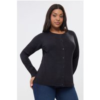 Yours Yours Damen Geknöpfter Cardigan in Schwarz in Größe 54-56 | Acryl