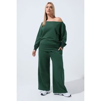 Limited Collection Limited Collection Damen Jogginghose in Waldgrün mit Weitem Bein in Größe 42 | Baumwolle/Polyester