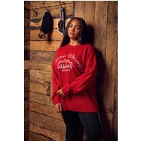 Yours Yours Damen Strickpullover „Alpine Resort“ in Rot in Größe 46-48 | Acryl