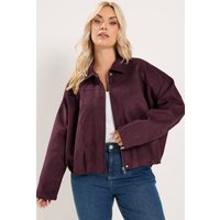 Yours Yours Damen Jacke in Lila aus Wildlederimitat in Größe 50-52 | Polyester
