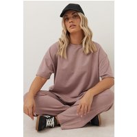 Yours Yours Damen Oversized Sweatshirt in Rosa mit Acidwaschung Size 46 | Baumwolle