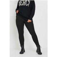 Yours Yours Damen Gerippte Leggings in Schwarz in Größe 50 | Polyester/Elasthan