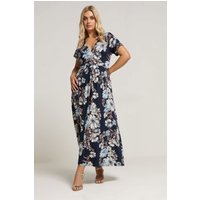 Yours Yours Damen Wickelkleid mit Blumenmuster in Größe 58-60 | Elasthan/Viskose
