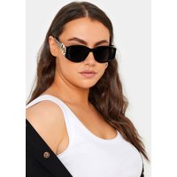 Yours Yours Damen Sonnenbrille in Schwarz mit Rundem Detail