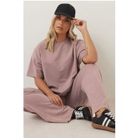 Yours Yours Damen Jogginghose in Rosa mit Acidwaschung und Weitem Bein in Größe 62-64 | Baumwolle