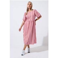 Limited Collection Limited Collection Damen Kleid in Rosa mit Streifen und Schößchen in Größe 50-52 | Polyester/Elasthan