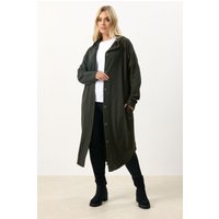 Yours Yours Damen Geknöpfte Jacke in Khaki mit Kapuze in Größe 50-52 | Baumwolle/Elasthan