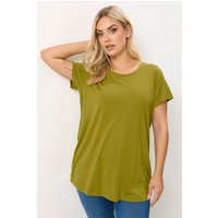 Yours Yours Damen T-Shirt in Chartreusegrün in Größe 62-64 | Baumwolle/Polyester