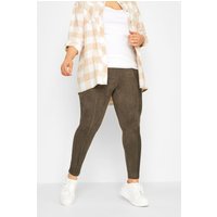 Legging Marron Taille Haute En Daim Womens Curve Plus Size Yours