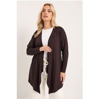 Yours Yours Damen Wasserfallcardigan in Schokobraun in Größe 46 | Elasthan/Viskose