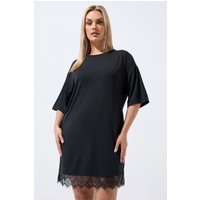 Limited Collection Limited Collection Damen Minikleid in Schwarz mit Spitzenbesatz in Größe 54-56 | Polyester/Elasthan