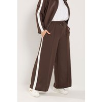 Yours Clothing Yours Clothing Damen Yours Jogginghose in Schokobraun mit Seitenstreifen in Größe 50-52 | Polyester/Elasthan