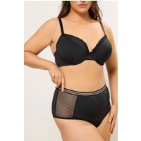 Yours Yours Plus Size Curve Voll Bedeckender Slip in Schwarz mit Dobbyspitze in Größe 54-56 | Polyester/Elasthan