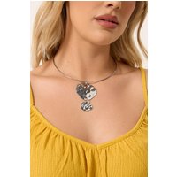 Yours Yours Damen Silberfarbene Halskette mit Rundem Anhängersize | Metall