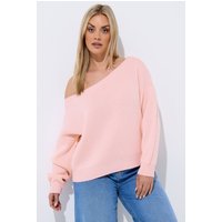 Limited Collection Limited Collection Damen Schulterfreier Strickpullover in Rosa in Größe 46-48 | Acryl