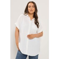 Yours Yours Damen Shirt in Weiß mit Überschnittenen Ärmeln in Größe 42 | Polyester