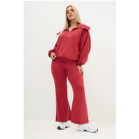 Limited Collection Limited Collection Damen Plus Size Burgundy Red Slim Flare Joggers Size 50-52 | Baumwolle/Polyester