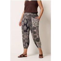 Yours Damen Yours – Knöchellange Hose in Schwarz mit Paisleymuster in Größe 50-52 | Elasthan/Viskose