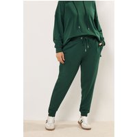 Yours Yours Damen Jogginghose in Grün mit Bündchen in Größe 46 | Baumwolle/Polyester