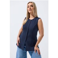 Limited Collection Limited Collection Damen Weste in Marineblau mit Nahtdetail in Größe 54-56 | Polyester/Elasthan