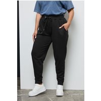 Yours Yours Damen Stretchjogginghose Schwarz in Größe 58-60 | Baumwolle/Polyester