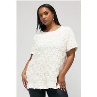 Yours London Yours London Damen Bluse in Weiß mit Abstrakter Struktur in Größe 42 | Polyester