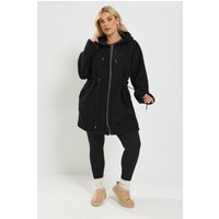 Yours Yours Damen Tunika aus Borgfleece in Schwarz in Größe 62-64 | Polyester